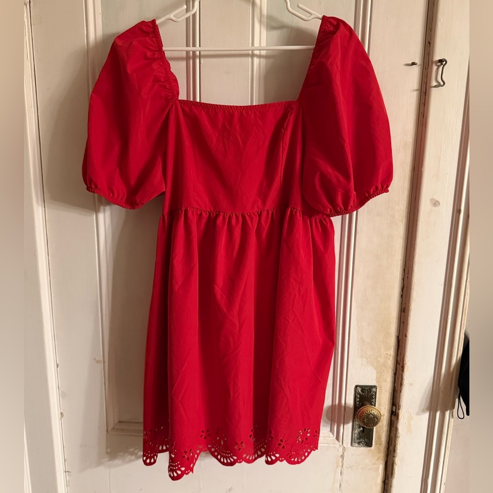 SHEIN Red Puff Sleeve Dress NWT